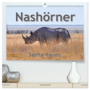 Cover-Bild zum Titel 'Nashörner - Sanfte Riesen (hochwertiger Premium Wandkalender 2026 DIN A2 quer), Kunstdruck in Hochglanz' von 'Robert Styppa'