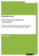 Cover-Bild zum Titel 'Psychosoziale Gesundheit im Leistungssport' von 'Christopher Stein'