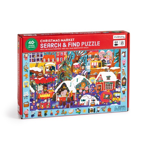 Christmas Market 64 Piece Search & Find Puzzle - Maria Neradova