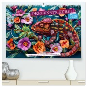 Cover-Bild zum Titel 'Perlenstickerei - Stickkunst tropischer Tiere mit Garn und Perlen (hochwertiger Premium Wandkalender 2026 DIN A2 quer), Kunstdruck in Hochglanz' von 'Anja Frost'