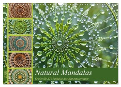 Cover-Bild zum Titel 'Natural Mandalas - Kraftvolle KI Mandalas aus Naturmaterialien (Wandkalender 2026 DIN A3 quer), CALVENDO Monatskalender' von 'Fred Schimak'