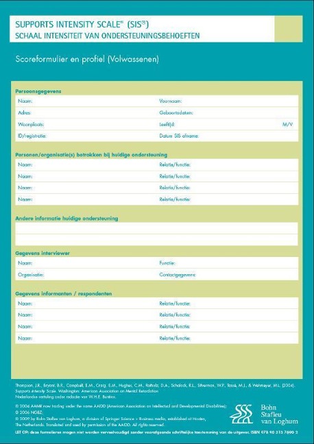 Supports Intensity Scale (Sis ) - J R Thompson, B R Bryant
