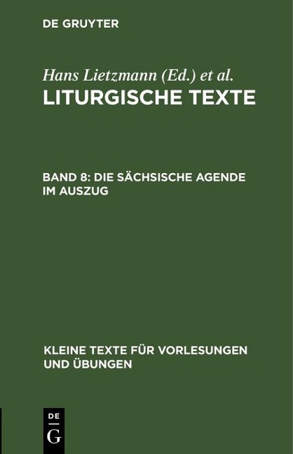 Die Sächsische Agende im Auszug - 