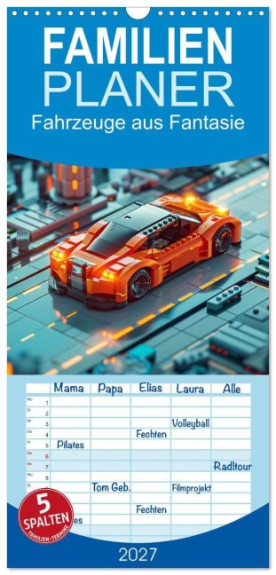 Familienplaner 2027 - Fahrzeuge aus Fantasie mit 5 Spalten (Wandkalender, 21 x 45 cm) CALVENDO - Kerstin Waurick