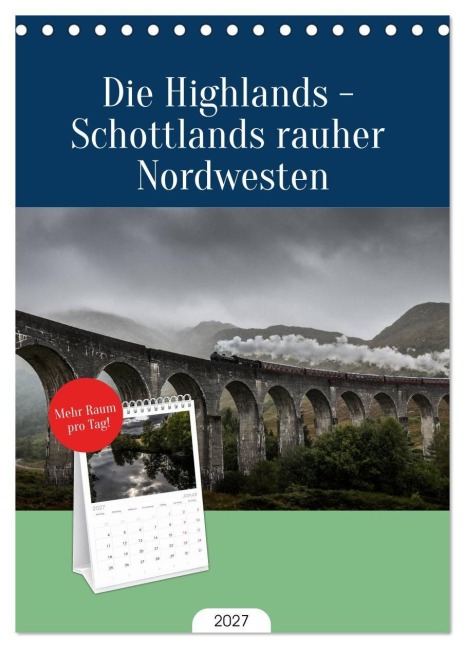 Tischplaner 2027 - Die Highlands - Schottlands rauher Nordwesten (A5 Tischkalender zum Aufstellen) CALVENDO - Andreas Peters