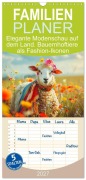 Cover-Bild zum Titel 'Familienplaner 2027 - Elegante Modenschau auf dem Land. Bauernhoftiere als Fashion-Ikonen mit 5 Spalten (Wandkalender, 21 x 45 cm) CALVENDO' von 'Rose Hurley'