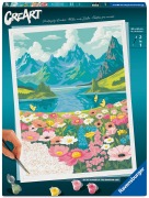 Cover-Bild zum Titel 'CreArt, Malen nach Zahlen Adults Premium - Blumenmeer am Bergsee' von ''