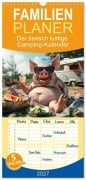 Cover-Bild zum Titel 'Familienplaner 2027 - Der tierisch lustige Camping-Kalender mit 5 Spalten (Wandkalender, 21 x 45 cm) CALVENDO' von 'Peter Rübsamen'