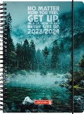 BRUNNEN 1072155204 Wochenkalender Schülerkalender 2023/2024 "Get Up" 2 Seiten = 1 Woche Blattgröße 14,8 x 21 cm A5 PP-Einband - 