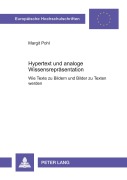 Cover-Bild zum Titel 'Hypertext und analoge Wissensrepräsentation' von 'Margit Pohl'