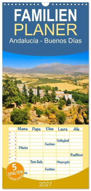 Familienplaner 2027 - Andalucía - Buenos Días mit 5 Spalten (Wandkalender, 21 x 45 cm) CALVENDO - Paul Michalzik