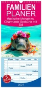 Cover-Bild zum Titel 'Familienplaner 2027 - Modische Manatees. Charmante Seekühe mit Stil mit 5 Spalten (Wandkalender, 21 x 45 cm) CALVENDO' von 'Rose Hurley'