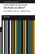 Cover-Bild zum Titel 'Das Ende von allem? Neun Betrachtungen und ein Essay' von 'Hans Ulrich Gumbrecht'