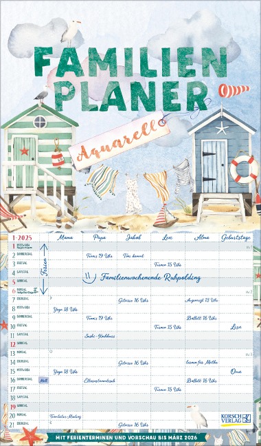 Familienplaner Aquarell 2025 - 