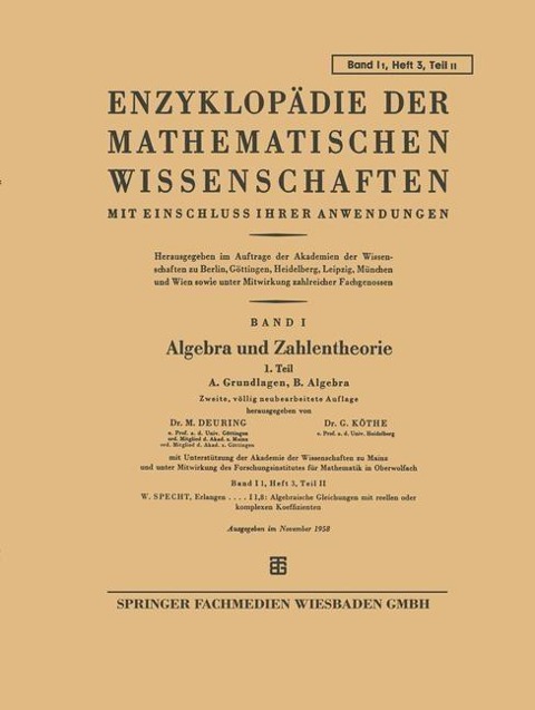 Algebra und Zahlentheorie - M. Deuring, G. Köthe