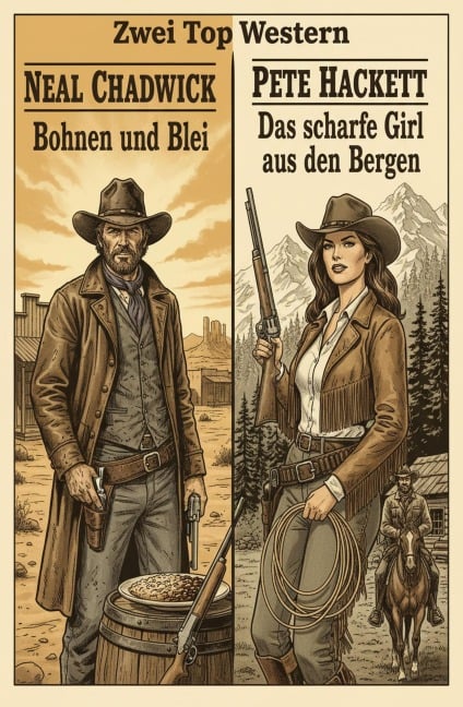 Zwei Top Western: Bohnen und Blei/ Das scharfe Girl aus den Bergen - Neal Chadwick, Pete Hackett