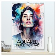 Cover-Bild zum Titel 'Aquarell-Frauenporträts (hochwertiger Premium Wandkalender 2026 DIN A2 hoch), Kunstdruck in Hochglanz' von 'Werner Braun'