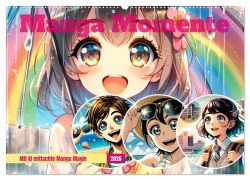 Cover-Bild zum Titel 'Manga Momente - Mit KI entfachte Manga Magie (Wandkalender 2026 DIN A2 quer), CALVENDO Monatskalender' von 'Marco Warstat'