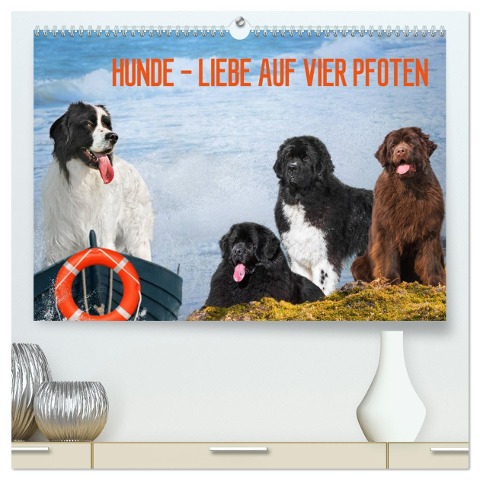 Hunde - Liebe auf vier Pfoten (hochwertiger Premium Wandkalender 2024 DIN A2 quer), Kunstdruck in Hochglanz - Sigrid Starick