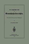 Cover-Bild zum Titel 'Die derogatorische Kraft des Gewohnheitsrechts' von 'Ferdinand Esser'