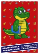 Grundschule Tier Kalender - Tier Wandkalender für Vorschule, Grundschule und Kinderzimmer (Wandkalender 2026 DIN A2 hoch), CALVENDO Monatskalender - Steckandose Dmr