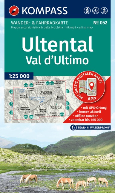 KOMPASS Wanderkarte 052 Ultental / Val d'Ultimo 1:25.000 - 
