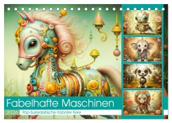 Cover-Bild zum Titel 'Fabelhafte Maschinen. Pop-Surrealistische Roboter-Tiere (Tischkalender 2026 DIN A5 quer), CALVENDO Monatskalender' von 'Rose Hurley'