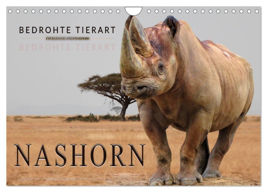 Bedrohte Tierart - Nashorn (Wandkalender 2027 DIN A4 quer), CALVENDO Monatskalender - Peter Roder