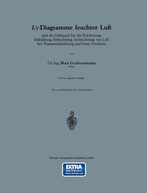 I,x-Diagramme feuchter Luft und ihr Gebrauch bei der Erwärmung Abkühlung, Befeuchtung, Entfeuchtung von Luft bei Wasserrückkühlung und beim Trocknen - Max Grubenmann