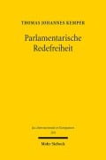 Cover-Bild zum Titel 'Parlamentarische Redefreiheit' von 'Thomas Johannes Kemper'