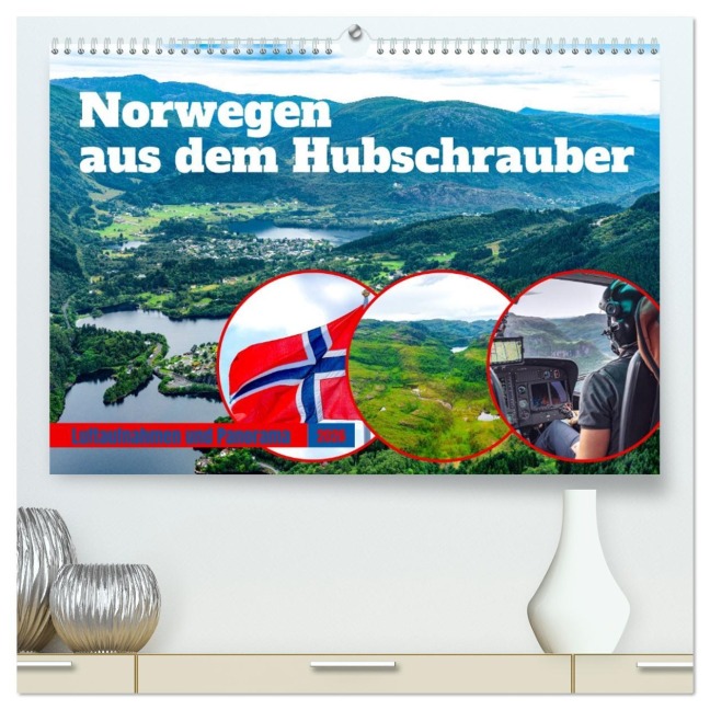 Norwegen aus dem Hubschrauber - Luftaufnahmen und Panorama (hochwertiger Premium Wandkalender 2026 DIN A2 quer), Kunstdruck in Hochglanz - Www. Bihlmayer-Media. Com Www. Bihlmayer-Media. Com