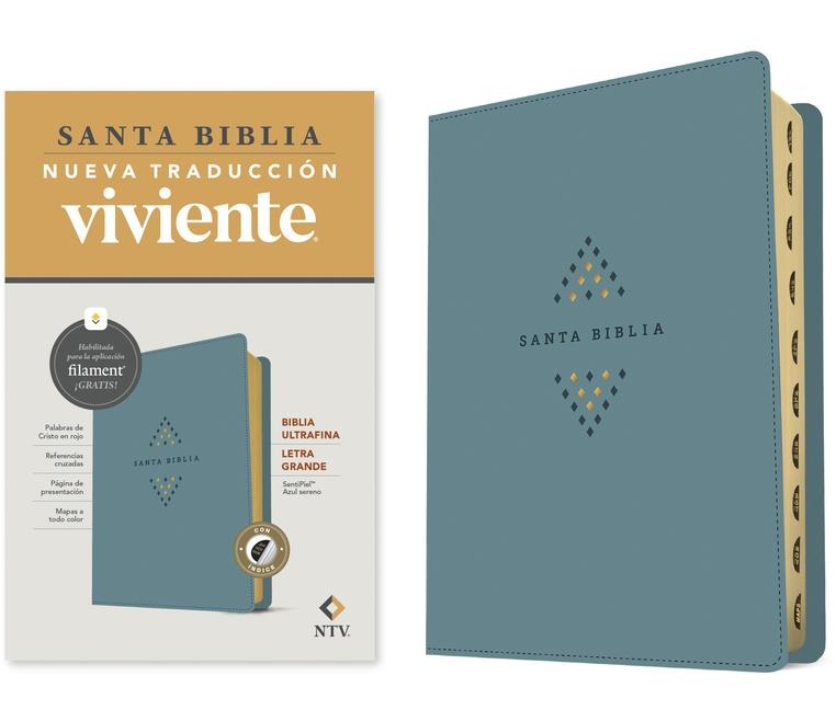 Biblia Ultrafina Ntv, Letra Grande Con Filament (Sentipiel, Azul Sereno, Índice, Letra Roja) - 
