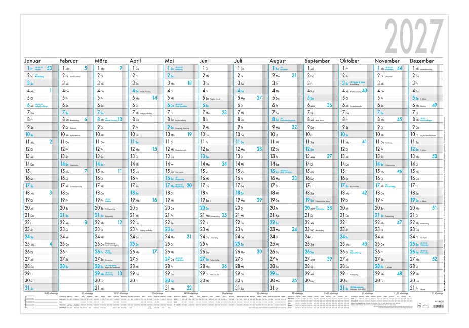 ZETTLER Plakatkalender 12 Monate 1 Stk. gerollt 2027 - 