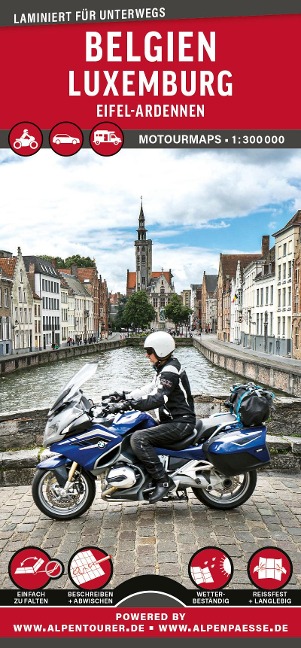 MoTourMaps Belgien - Luxemburg Auto- und Motorradkarte 1:300.000 - 