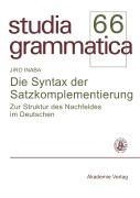 Cover-Bild zum Titel 'Die Syntax der Satzkomplementierung' von 'Jiro Inaba'
