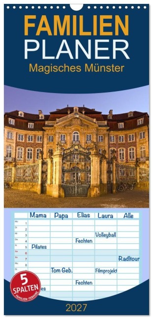 Familienplaner 2027 - Magisches Münster mit 5 Spalten (Wandkalender, 21 x 45 cm) CALVENDO - U. Boettcher