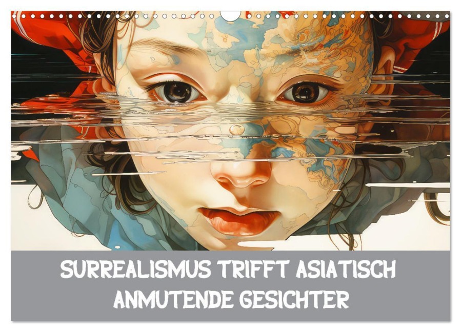 Surrealismus trifft asiatisch anmutende Gesichter (Wandkalender 2026 DIN A3 quer), CALVENDO Monatskalender - Liselotte Brunner-Klaus