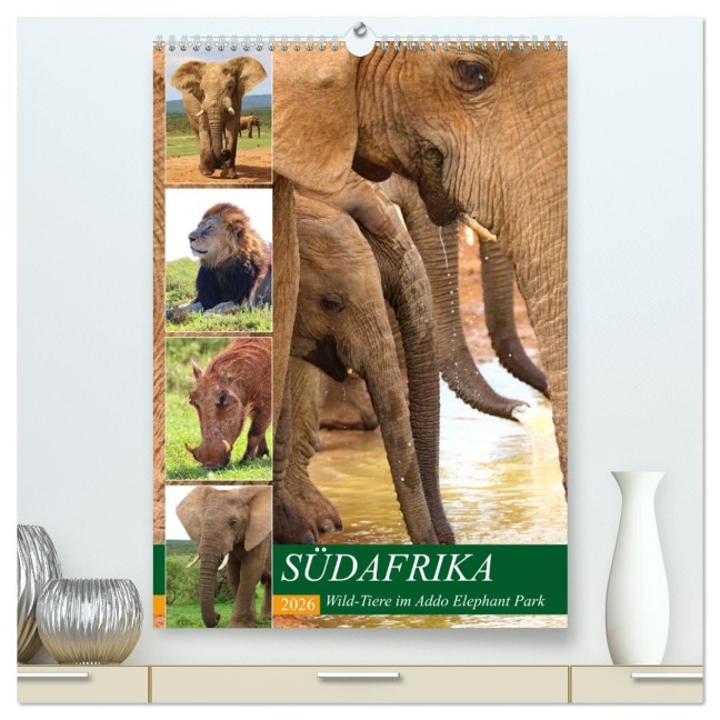 SÜDAFRIKA Wild-Tiere im Addo Elephant Park (hochwertiger Premium Wandkalender 2026 DIN A2 hoch), Kunstdruck in Hochglanz - Barbara Fraatz
