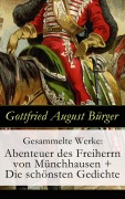 Cover-Bild zum Titel 'Gesammelte Werke: Abenteuer des Freiherrn von Münchhausen + Die schönsten Gedichte' von 'Gottfried August Bürger'