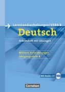 Cover-Bild zum Titel 'Vorbereitungsmaterialien für VERA - Deutsch. 8. Schuljahr. Mittlere Anforderungen B. Arbeitsheft mit Lösungen und Hör-CD' von 'Birgit Patzelt'