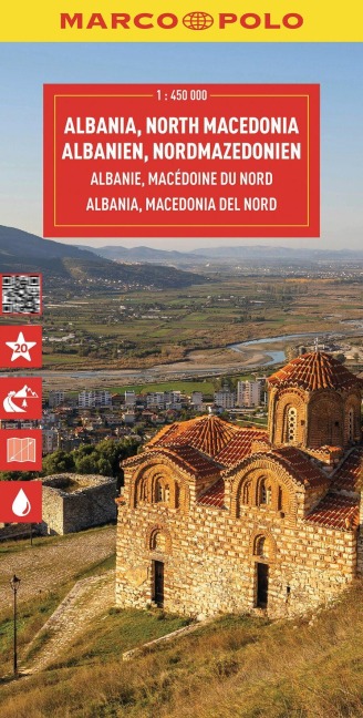 MARCO POLO Reisekarte Albanien, Nordmazedonien 1:450.000 - 