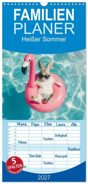Familienplaner 2027 - Heißer Sommer mit 5 Spalten (Wandkalender, 21 x 45 cm) CALVENDO - Steffen Gierok-Latniak