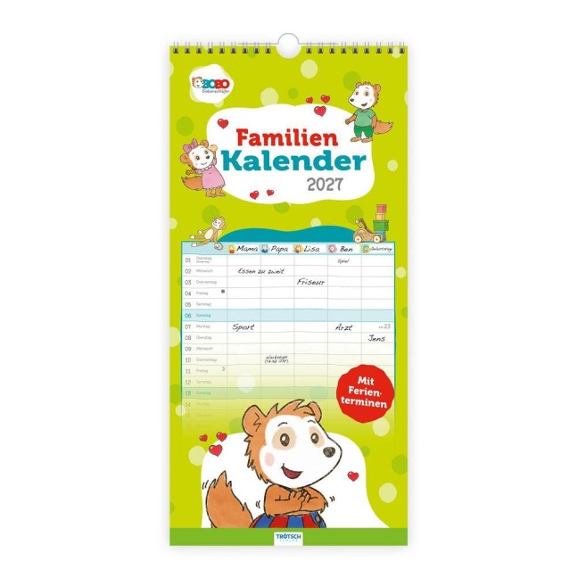 TRÖTSCH - Familienkalender Bobo Siebenschläfer 2027 - 
