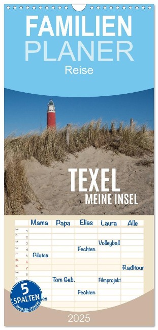 Familienplaner 2025 - Texel - Meine Insel mit 5 Spalten (Wandkalender, 21 x 45 cm) CALVENDO - Marina Scheubly Scheubly