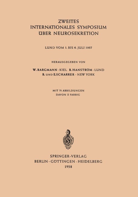 Zweites Internationales Symposium über Neurosekretion - 