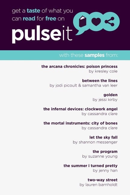 Get a Taste of Pulseit! - Shannon Messenger, Suzanne Young, Jodi Picoult, Samantha Van Leer, Lauren Barnholdt