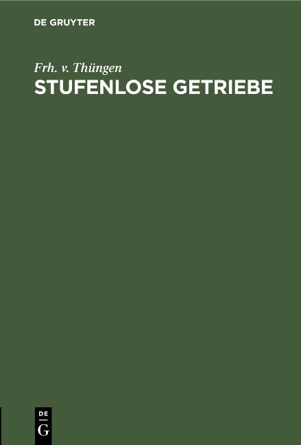 Stufenlose Getriebe - Frh. v. Thüngen
