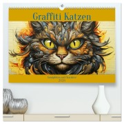 Graffiti Katzen (hochwertiger Premium Wandkalender 2026 DIN A2 quer), Kunstdruck in Hochglanz - Daniela Tapper
