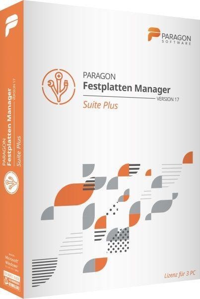 Paragon Festplatten Manager 17 Suite Plus (Code in a Box). Für Windows 7/8/10/11 - 
