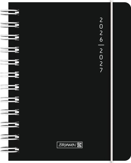 Schülerkalender 2026/2027 "Plain Black" | A6, Kunststoff - 